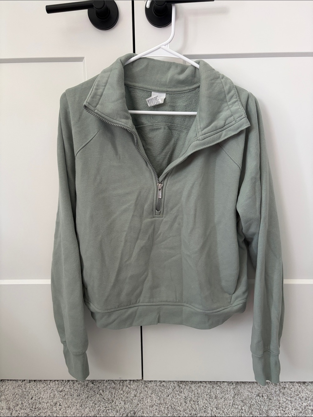 all in motion Sage Green Half-Zip Fleece Pullover
